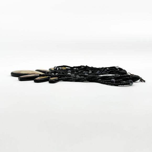 Gerda Lynggaard Monies Necklace Vtg Designer Coconut Shell Abalone Reversible - Picture 11 of 13